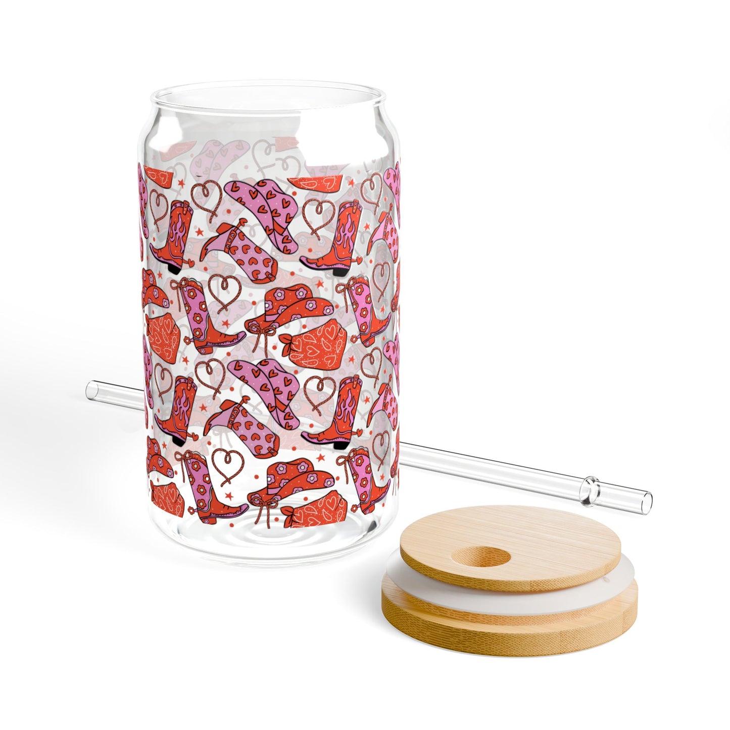 Whimsical 16oz Sipper Glass with Straw - Fun Patterns for Everyday Use