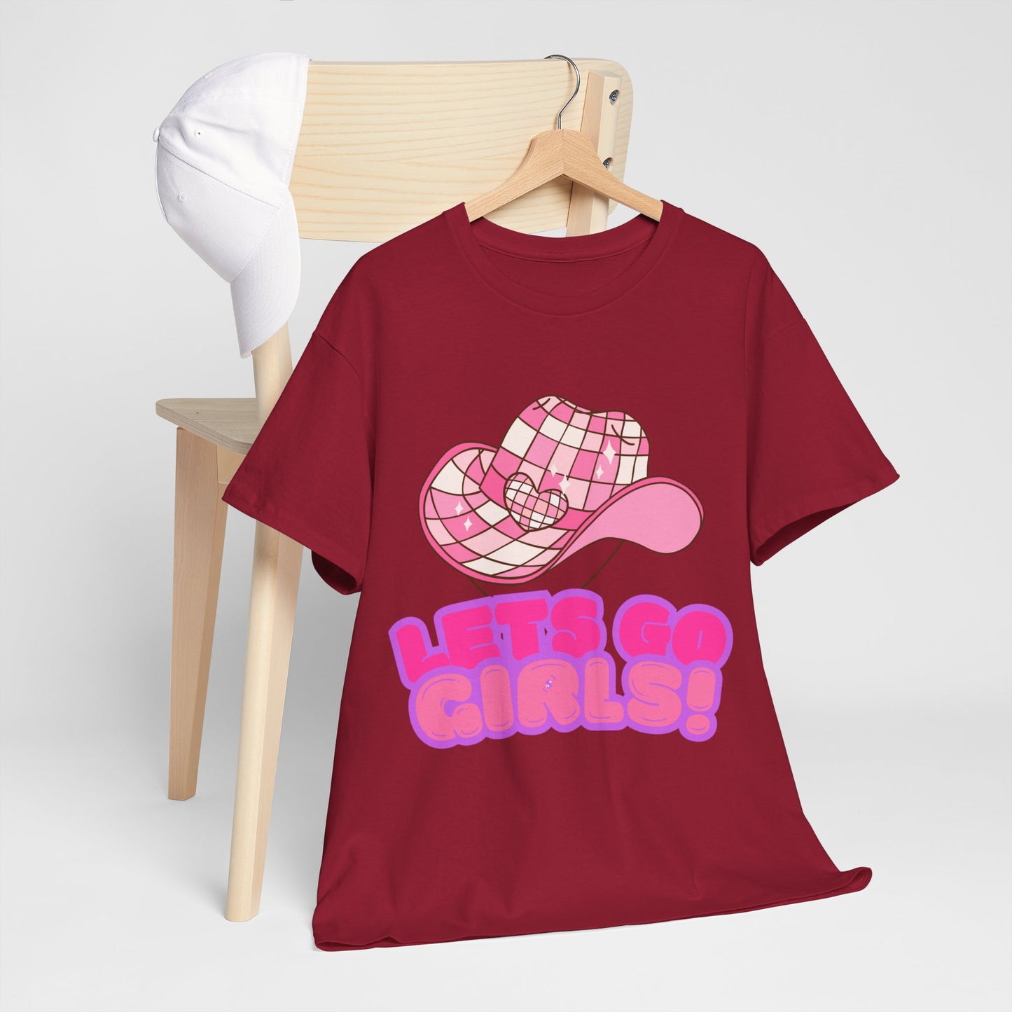 Fun Unisex Heavy Cotton Tee - 'Let’s Go Girls!' Graphic Shirt for Music Lovers