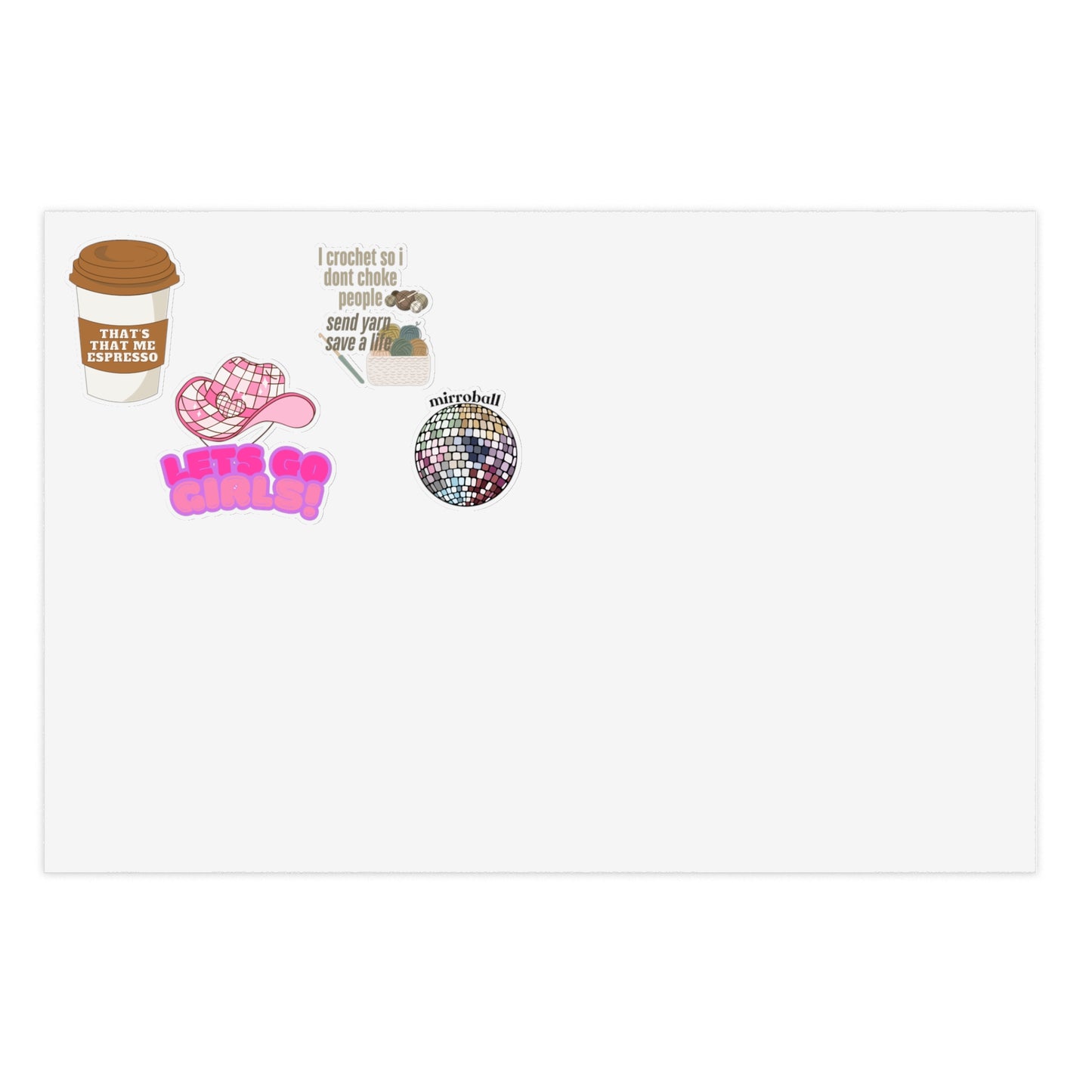 Fun & Creative Sticker Sheets for Crafting and Decor - Perfect for Crafters and Coffee Lovers