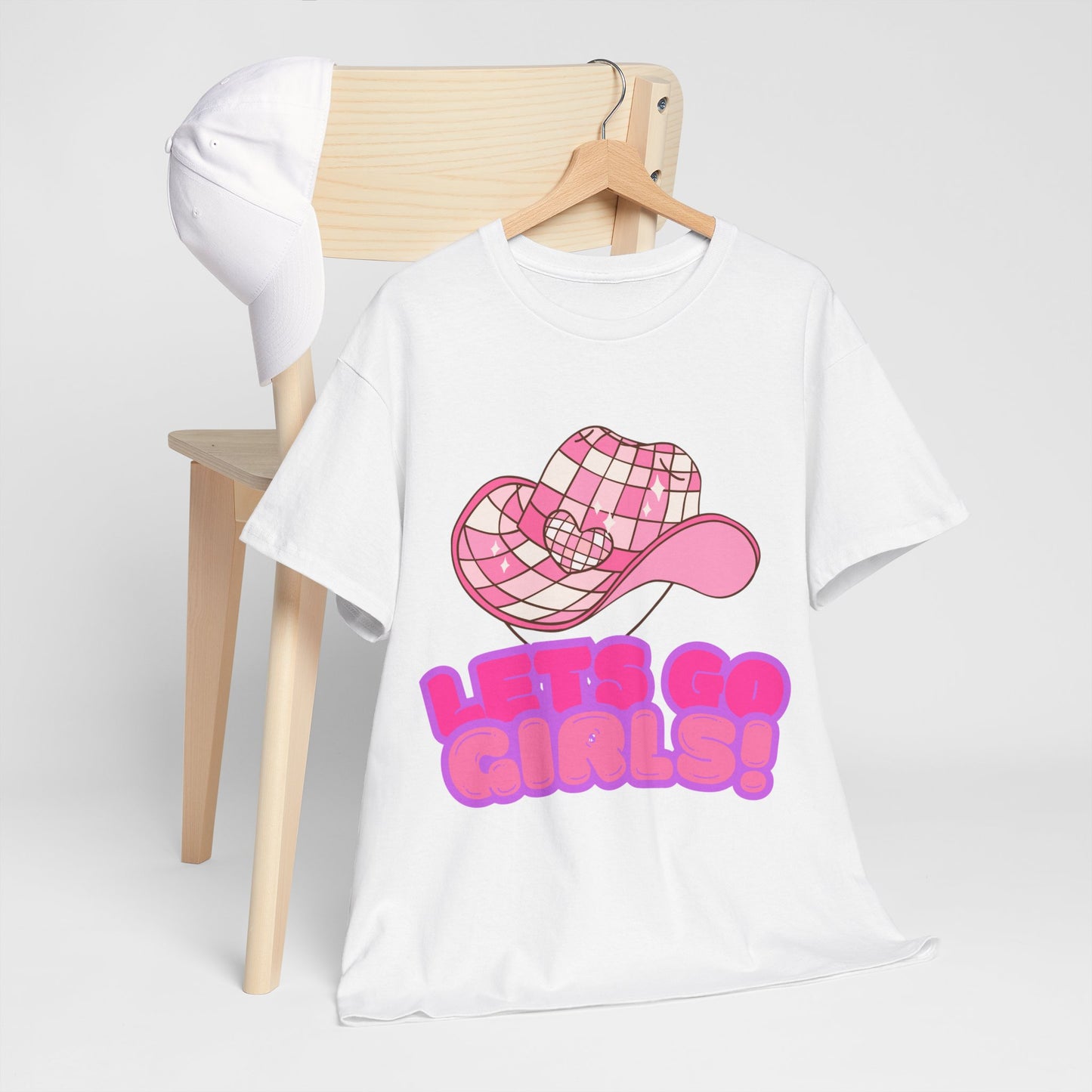 Fun Unisex Heavy Cotton Tee - 'Let’s Go Girls!' Graphic Shirt for Music Lovers