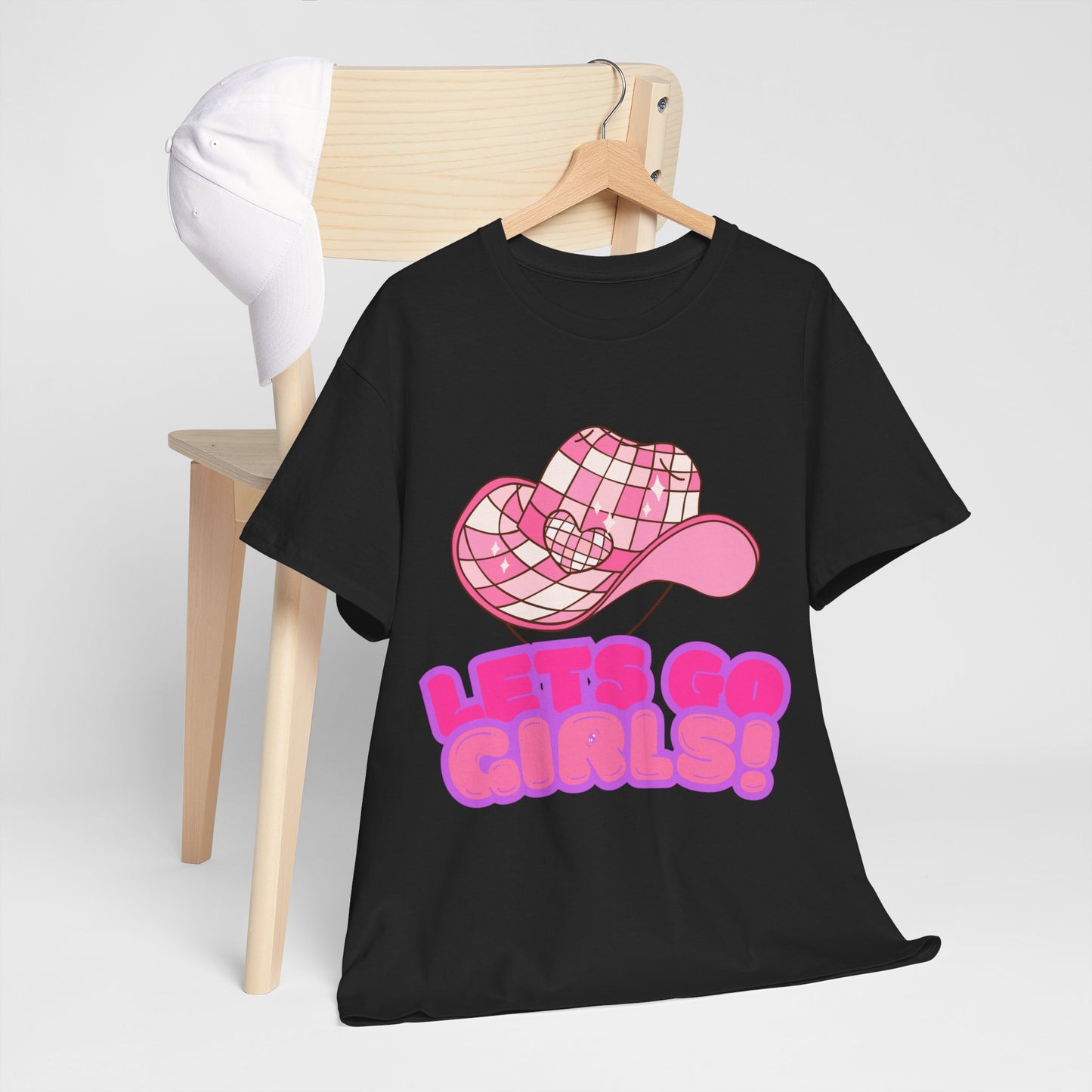 Fun Unisex Heavy Cotton Tee - 'Let’s Go Girls!' Graphic Shirt for Music Lovers