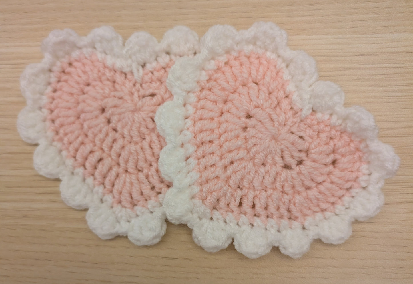 Valentine's/Galentine day crochet heart coaster (set of 2)