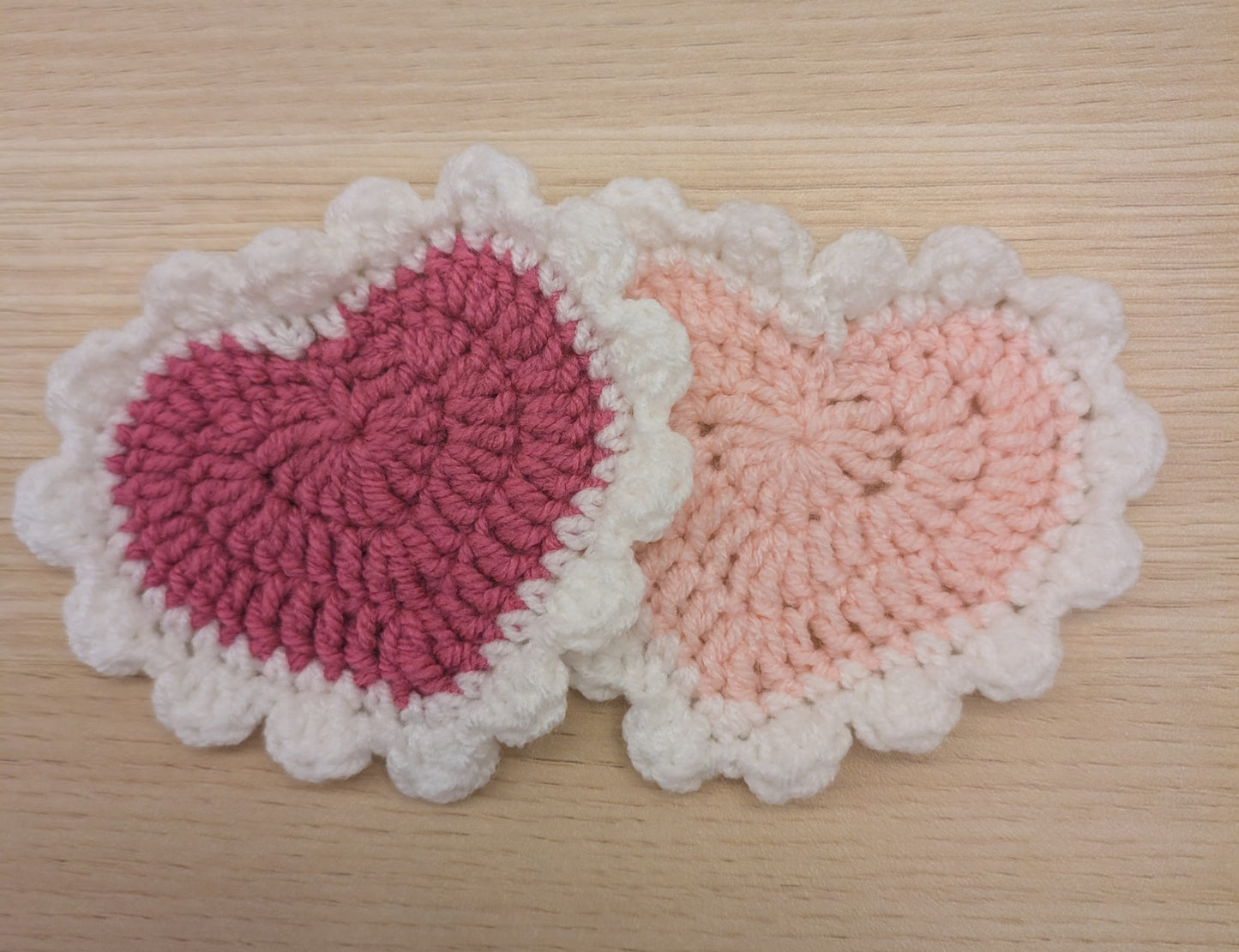 Valentine's/Galentine day crochet heart coaster (set of 2)