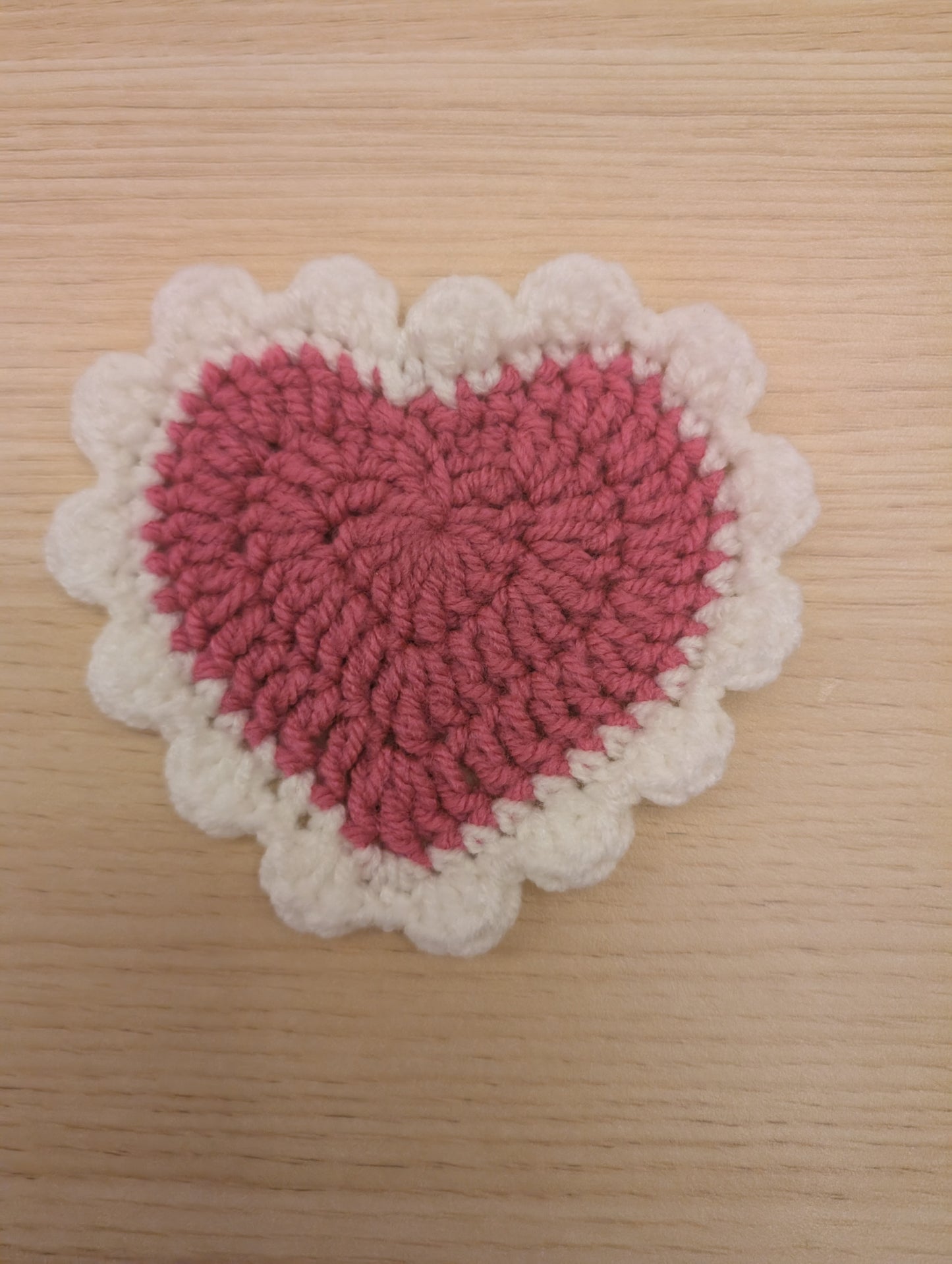 Valentine's/Galentine day crochet heart coaster (singular)