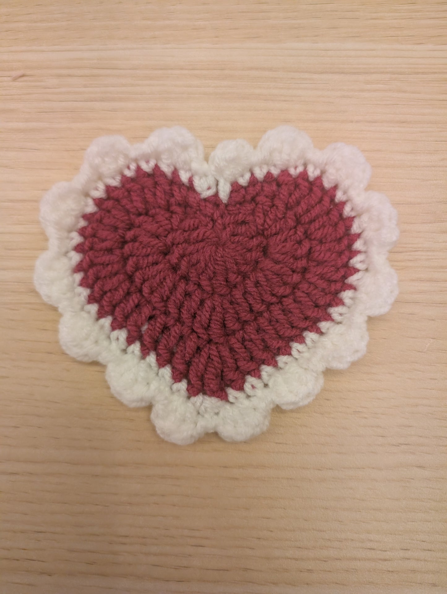 Valentine's/Galentine day crochet heart coaster (singular)